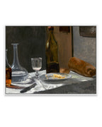 Still Life with Bottle, Carafe, Bread and Wine (1863)